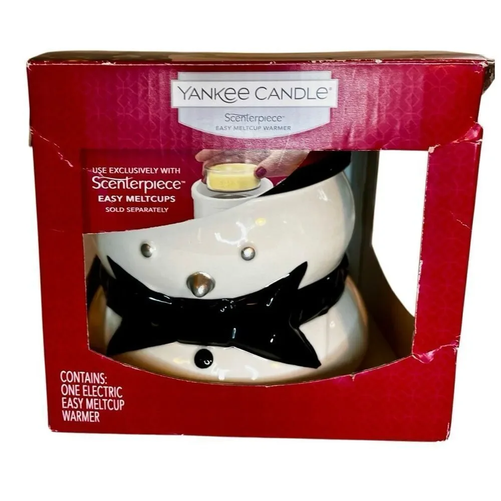 Yankee Candle Black Tie Snowman Scenterpiece Easy Meltcup Plug In Warmer New